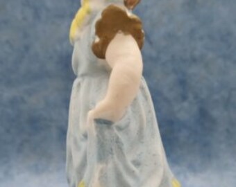 Occupied Japan Painted Bisque Girl Figurine Baslket of Spring