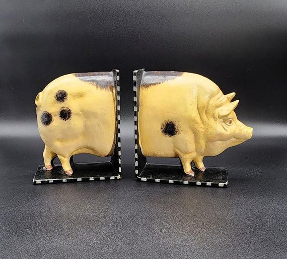 Department 56 Cast Iron Pig Bookends Farmhouse Country, Rustic
