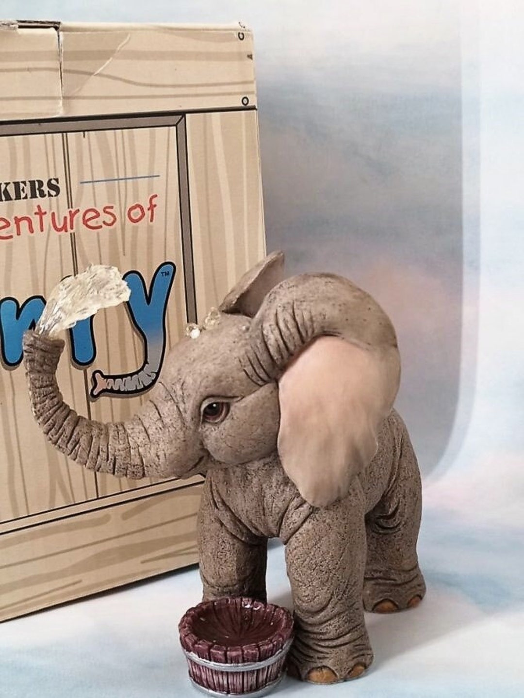 Tuskerhenry the Elephant Figurine Bucket of Fun Etsy