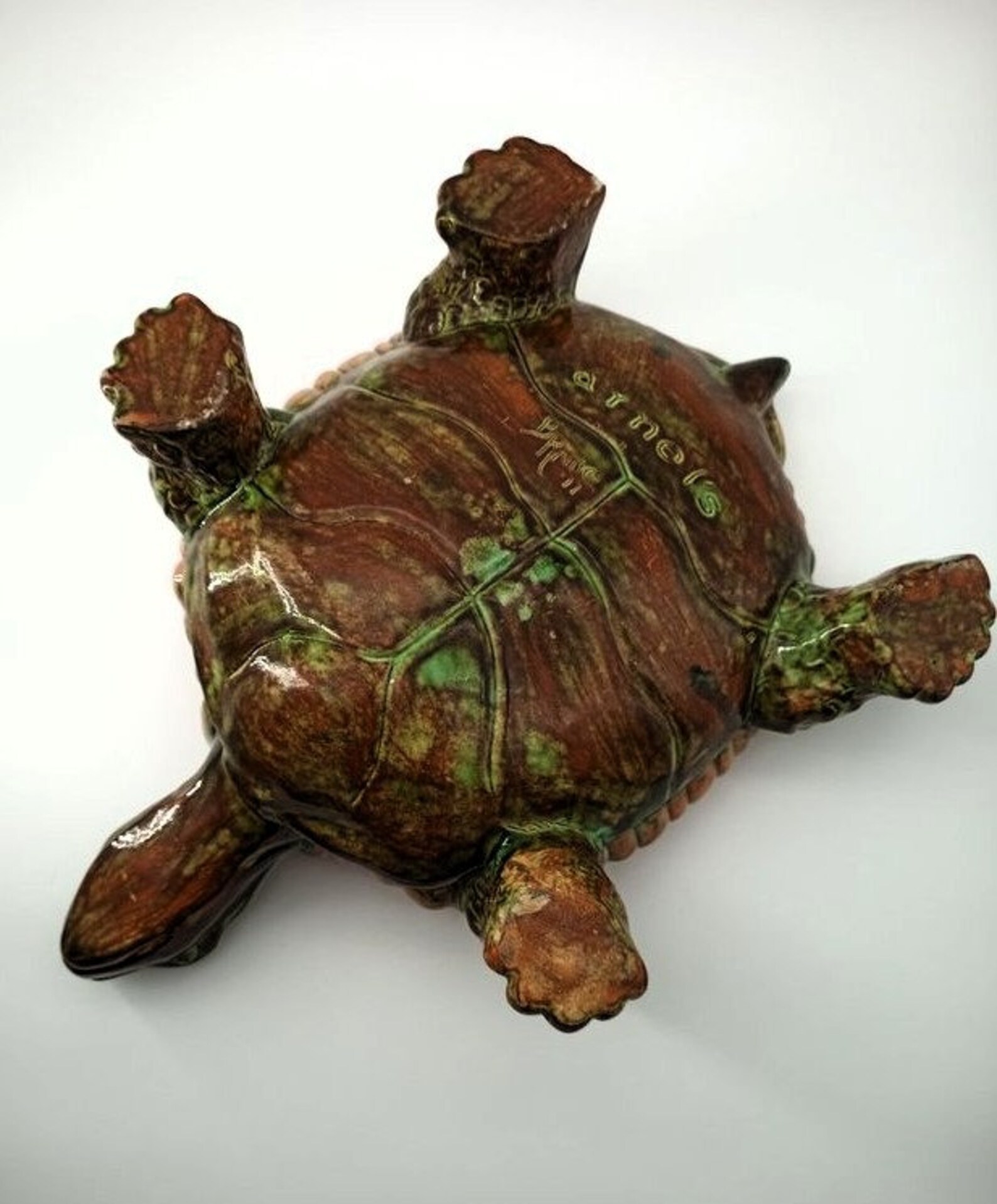 Large Arnel's Vintage Handmade Ceramic Turtle Planter - Etsy