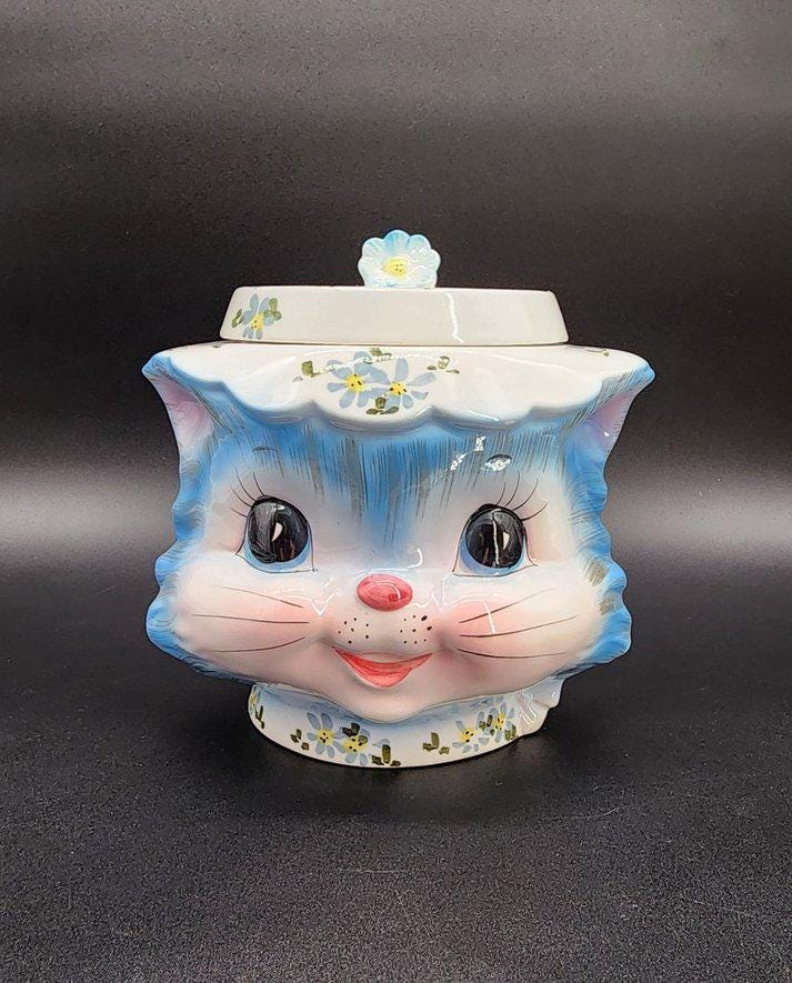 Lefton Miss Kitty Cookie Jar - Etsy