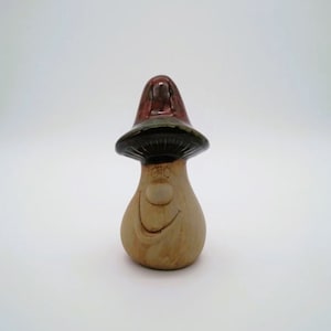 Vintage Ceramic Garden Mushroom Face Figurine, Ceramic Home Decoration