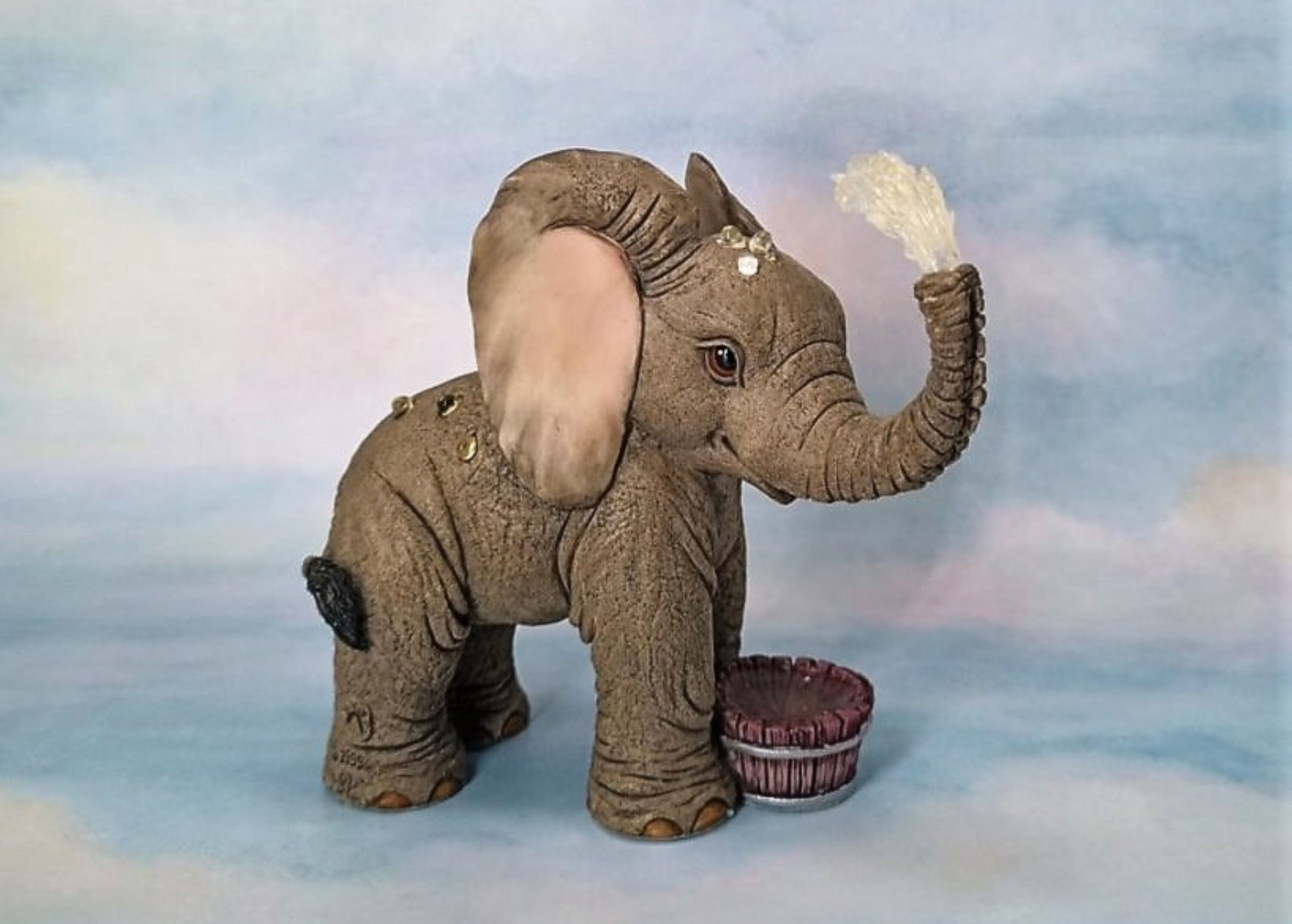 Tuskerhenry the Elephant Figurine Bucket of Fun Etsy