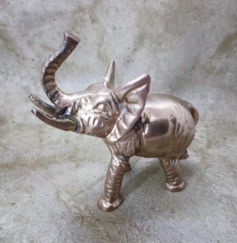 Vintage Brass Elephant Figurines Set of 2 Mommy and Baby Calf Etsy