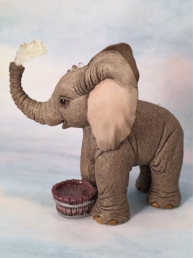 Tuskerhenry the Elephant Figurine Bucket of Fun Etsy