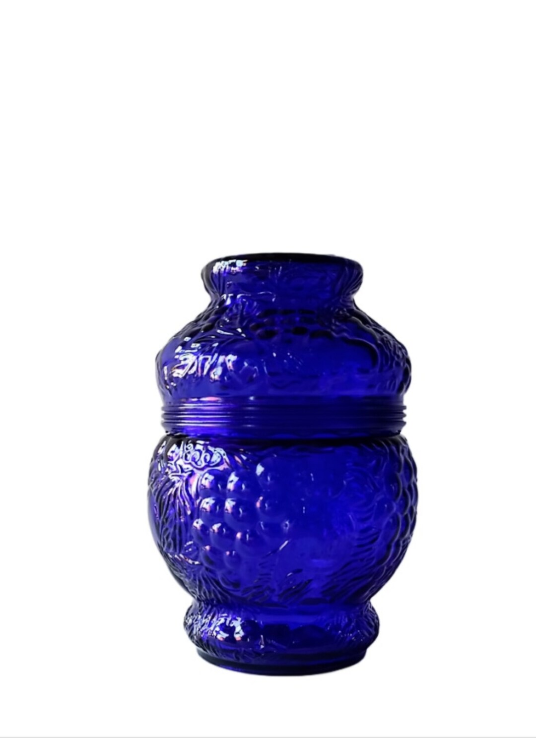 Vintage Cobalt Blue Glass Jar With Lid Apothecary/candy Dish/tea