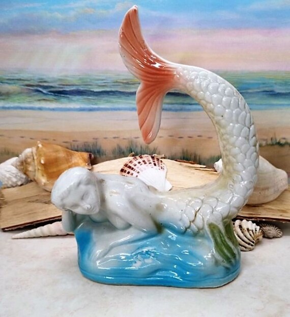 Vintage Ceramic Mermaid Figurine/statue Made in Brazil Etsy