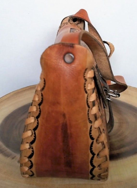 Vintage Small Crossbody Purse - Mexico Brown Azte… - image 4