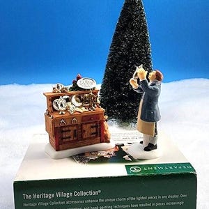 Department 56 New England Village Accessory &quot;Silver for Sale&quot; (set of 2) #56650 Christmas Village Display