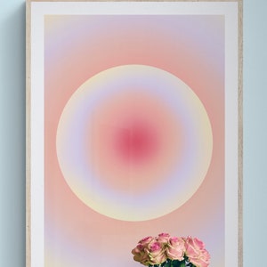 Gradient Aura Digital Print (Amarillo, Naranja, Púrpura) / Diseño de Círculo Pastel / Descarga Digital