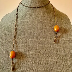 African Copal Amber on Antiqued Brass Chain