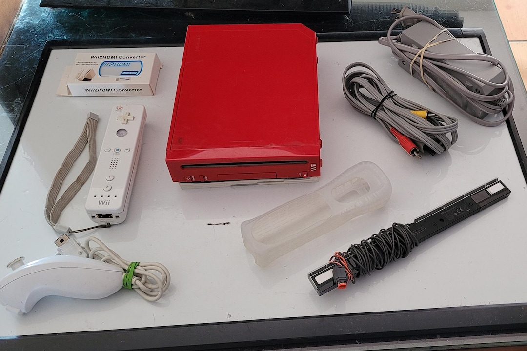 Wii Console Red Edition Set Up - Etsy