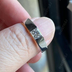 Princess Cut Solitaire Ring For Men, Moissanite Mens Engagement Ring, Princess Cut Moissanite Ring, Diamond Promise Ring, Gift For Husband