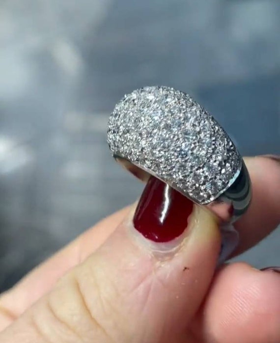 925 Sterling Silver Dome Ring, Chunky Dome Statement Ring