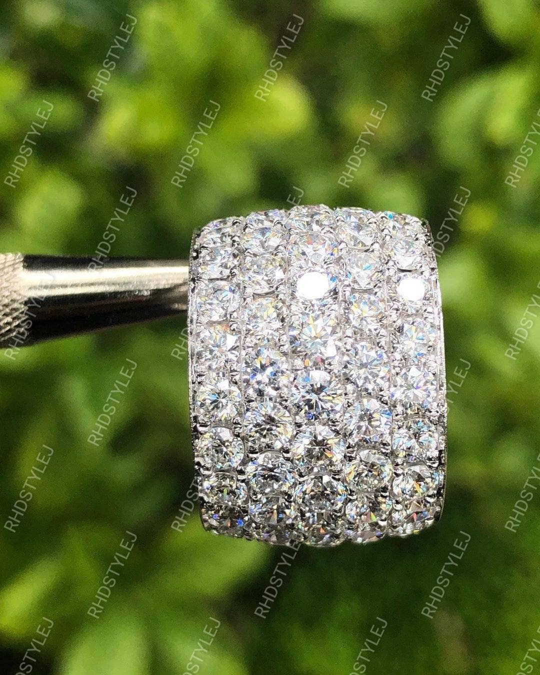 5 Carat  Moissanite 4-Prong Wide Band Ring