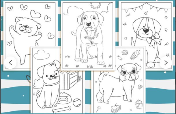cute puppy coloring pages 21 printable puppy coloring pages etsy