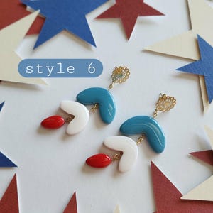 Handmade Polymer Clay Earrings: Patriotic Stars, Cherries, Flowers (Nickel Free) image 7