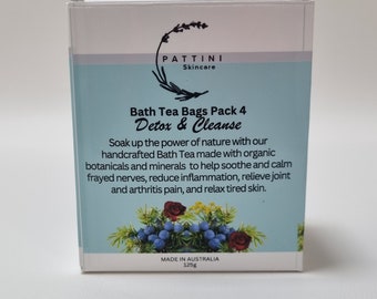 Bath Tea Bags Pk4 - Detox & Cleanse | Herbal Bath Tea | Bath Soak | Magnesium | Botanical | Relaxing | Natural | Organic | Gift