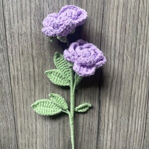 Crochet Roses Two Color Crochet Double Rose Flower Gift Cute Romantic Bridesmaid Gift for ...