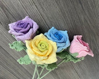 1 pcs luxury Handmade Crochet Roses Gift Bouquet Present for Girlfriend Wife