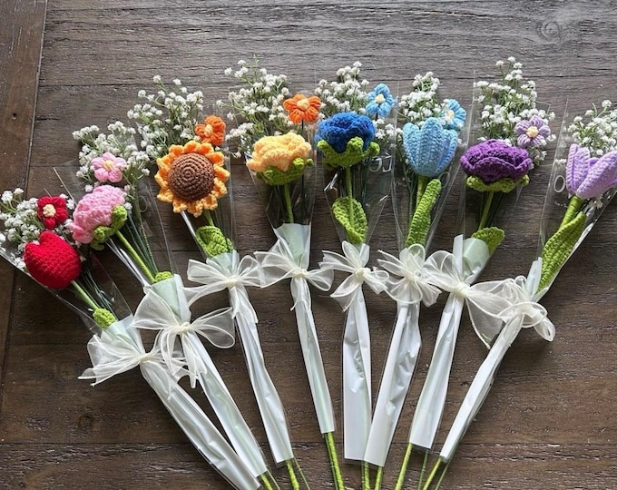 Crochet Flower Bouquet Gift Party Wedding Favors for Loved Ones
