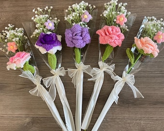 Crochet Flower Bouquet Gift Party Wedding Favors for Loved Ones Delicate Version