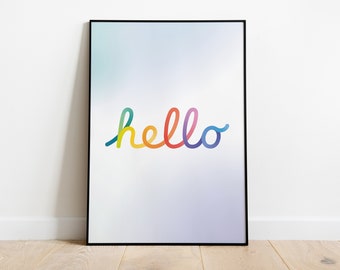 Apple "hello" Logotype Poster Digital Download DIN A4 - A0 | Mac M1 Macintosh