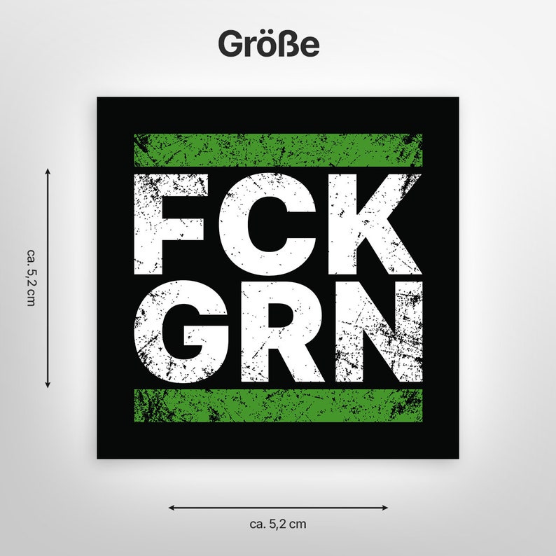 FCK GRN Grunge Aufkleber Sticker Set Anti Gegen Grüne Baerbock Habeck Bild 2