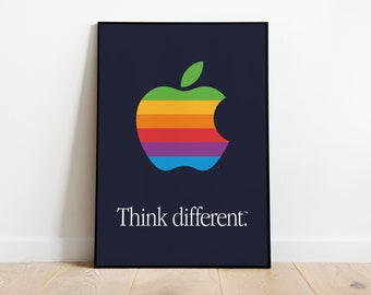 Apple "Think different." Poster Digital Download 1997 Logo Retro 200 g/m2 DIN A4-A0 NEW