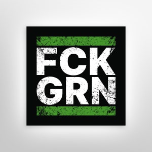 FCK GRN Grunge Aufkleber Sticker Set Anti Gegen Grüne Baerbock Habeck Bild 1