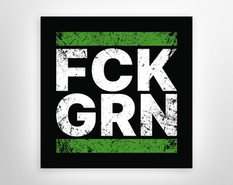 FCK GRN - Set di adesivi grunge anti contro il verde Baerbock Habeck