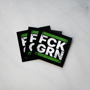FCK GRN Grunge Aufkleber Sticker Set Anti Gegen Grüne Baerbock Habeck Bild 5