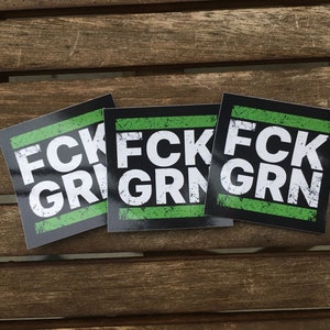 FCK GRN Grunge Aufkleber Sticker Set Anti Gegen Grüne Baerbock Habeck Bild 3