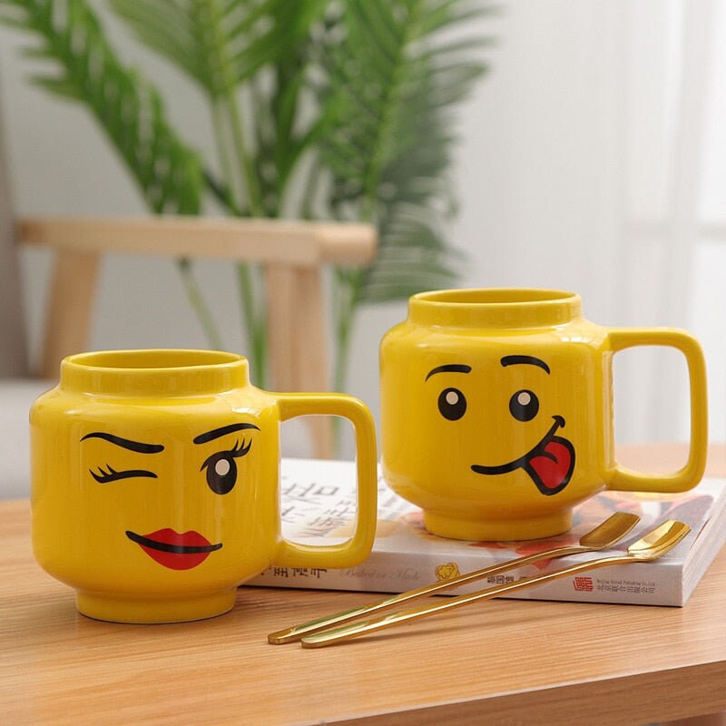NEW Lego Minifig YELLOW DRINKING CUPS Mugs Food Kitchen Dishes 