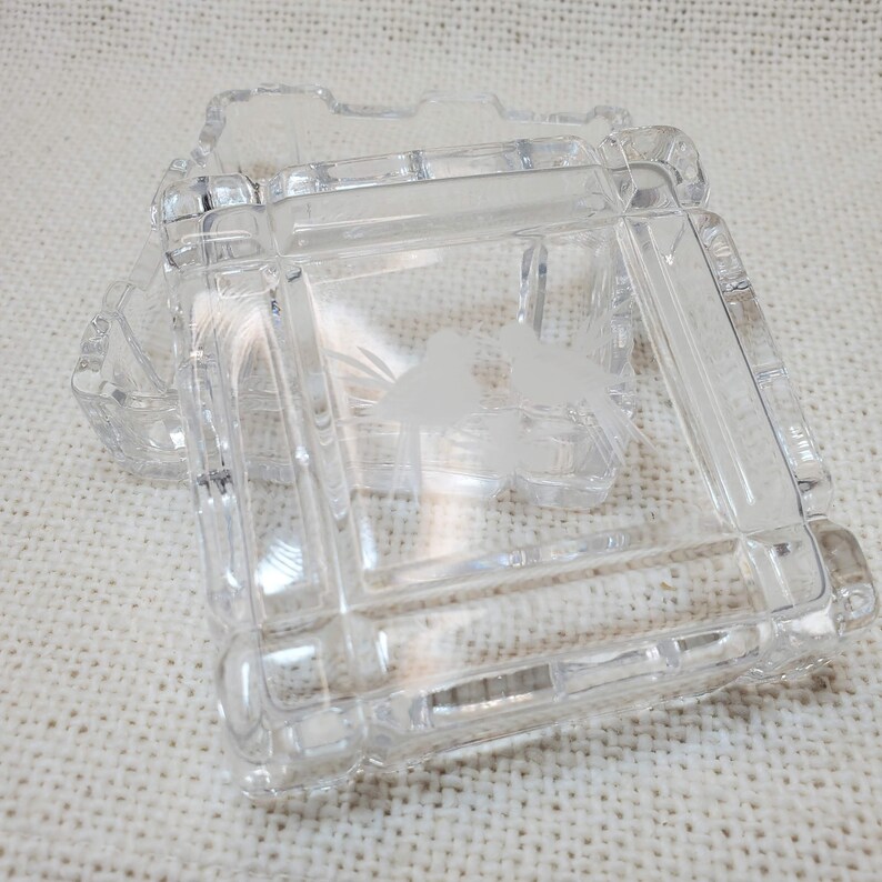 Vintage Lead Crystal Trinket Box Rare Geometric Design Etsy