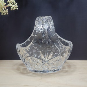Vintage Clear Glass Basket, Vintage Glass Décor, Glass Jewelry Catcher, Vintage Home Décor