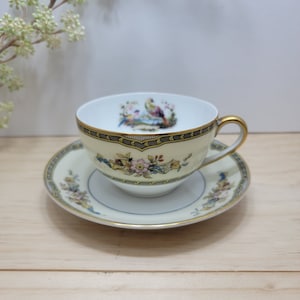 Vintage Rare Teacup and Saucer Noritake Morimuna Windsor Made in Japan, Pheasant Couple Design Collectable Teacup, Cottagecore Décor Accent