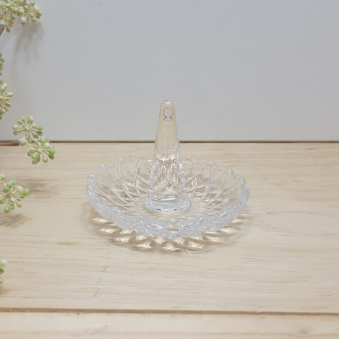 Vintage Crystal Ring Holder Glass Ring Holder With Diamond Etsy