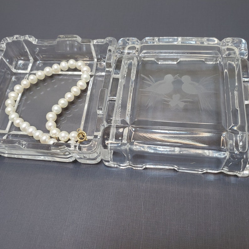 Vintage Lead Crystal Trinket Box Rare Geometric Design Etsy