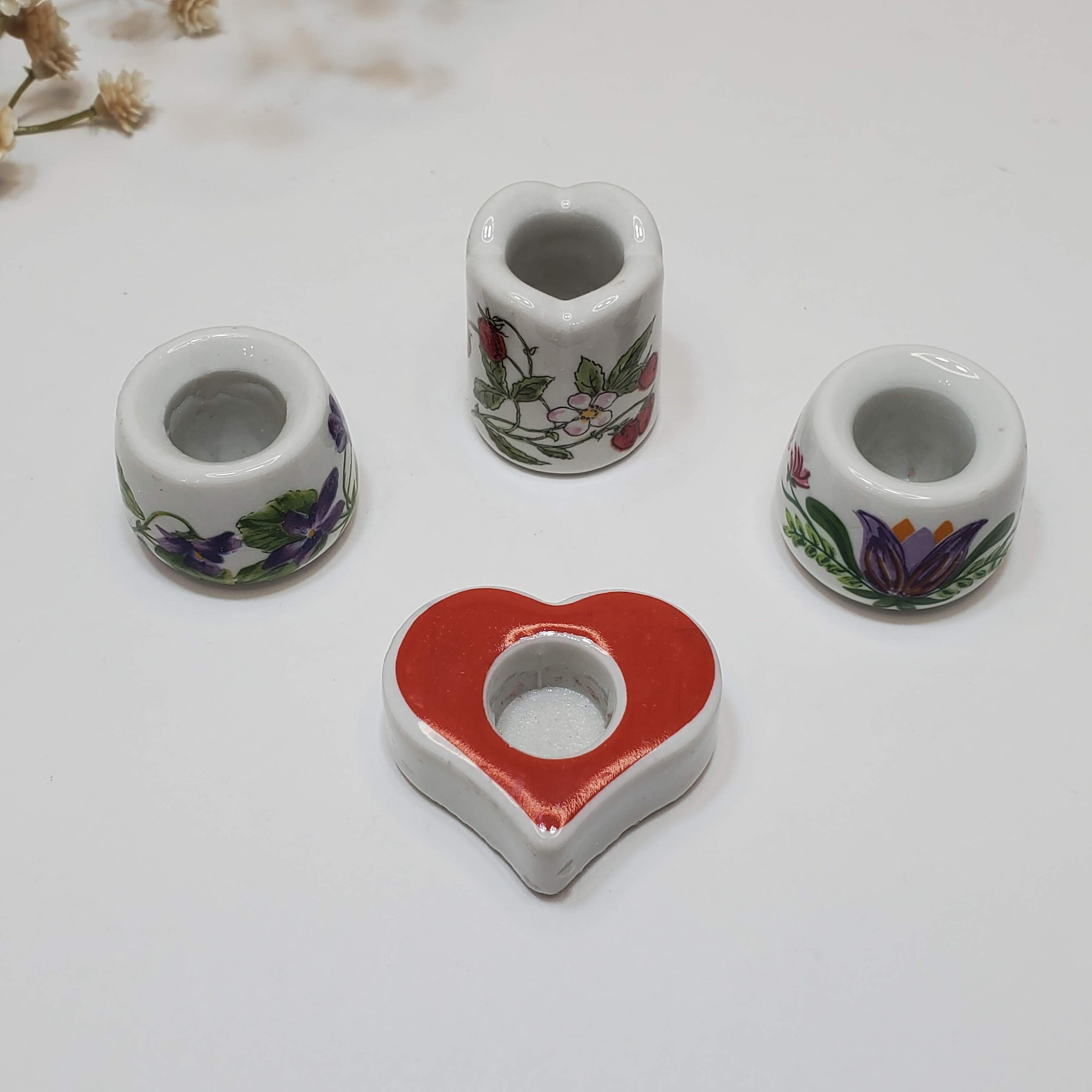 Candle Holders Funny Design W. Germany Mix Matched Set of 4 Etsy