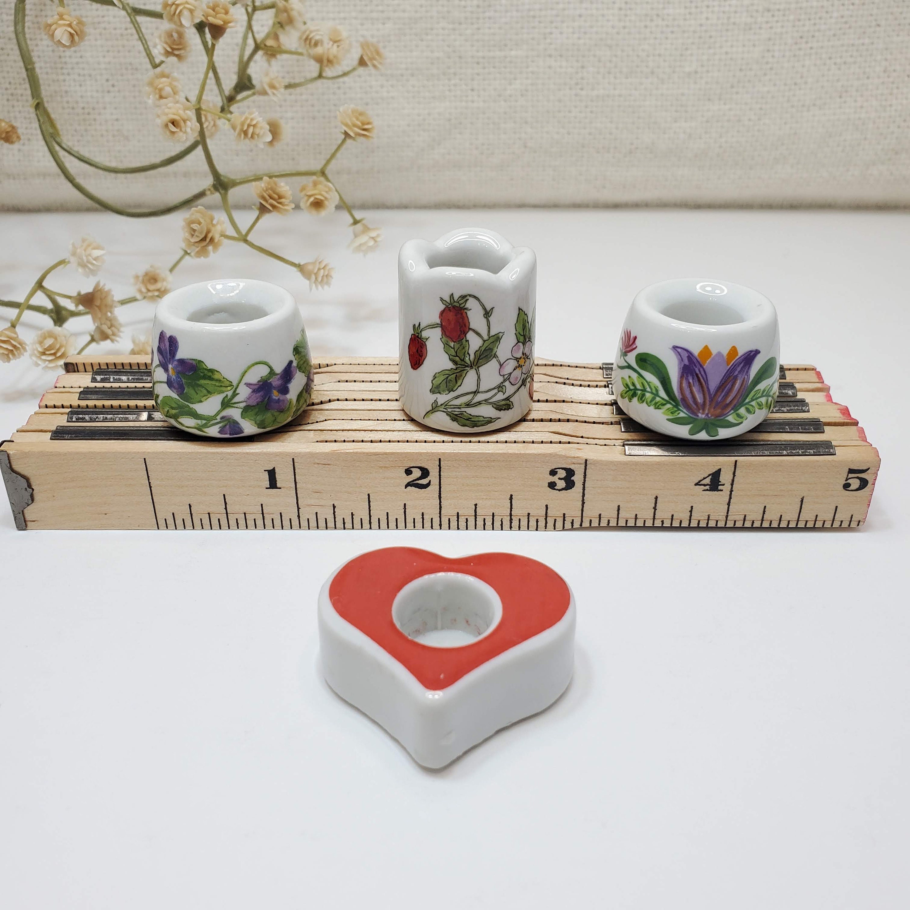 Candle Holders Funny Design W. Germany Mix Matched Set of 4 Etsy