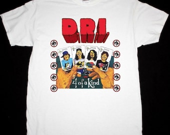 Best Verkopende D R I Four Of A Kind Wit Tshirt Dirty Rotten Imbeciles CrossoverThrash Heavy Cotton Men's Unisex Tshirt Size Usa