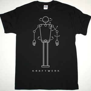 Best Selling Kraftwerk Robot Black Tshirt Electronic Synth Pop Krautrock Ultravox Neu Heavy Cotton Men's Unisex Tshirt Size Usa