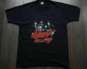 Bestverkopende jaren '80 Heart Bebe Le Strange Tour Rock Band Concert Zeldzame Vintage Heavy Cotton Heren Unisex Tshirt Maat VS