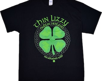 Best Selling Thin Lizzy Dublin Heavy Cotton Men's Unisex Tshirt Size Usa