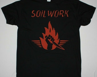 Best verkopende Soilwork Stabbing The Drama In Flames RaunchyHeavy Cotton Heren Unisex T-shirt Maat VS