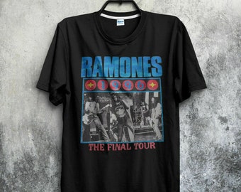 Bestverkopende Ramones 1996 Punk Rock Final Heavy Cotton mannen-uniseks T-shirt, maat VS