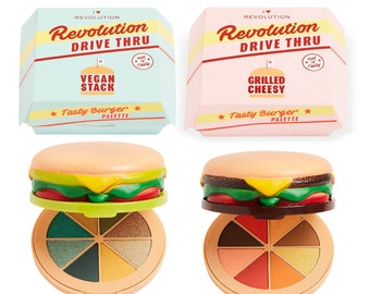 Revolution Make up Eyeshadow Palette Vegan and Cheese Burger 8 Matte and shimmer