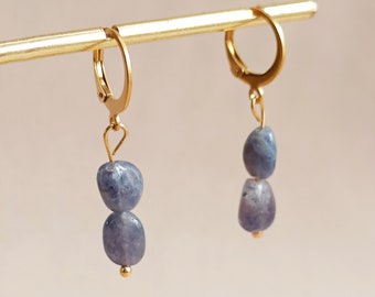 Ava&Imber - Boucles d'oreilles Amélie Ioliet - Boucles d'oreilles créoles en pierres précieuses lilas violets pour femme - Boucles d'oreilles cadeaux de marque de bijoux pour femme