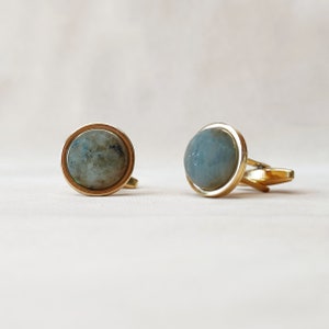 Ava&Imber - Cufflinks Labradorite Gold Plated - Classy Classic Cufflinks for Men - Formal Cuff - Wedding - Groom Gift